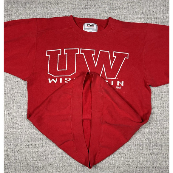 Vintage Wisconsin Badgers UW Team Edition Apparel Sweatshirt Sz L Made in USA - Picture 5 of 10